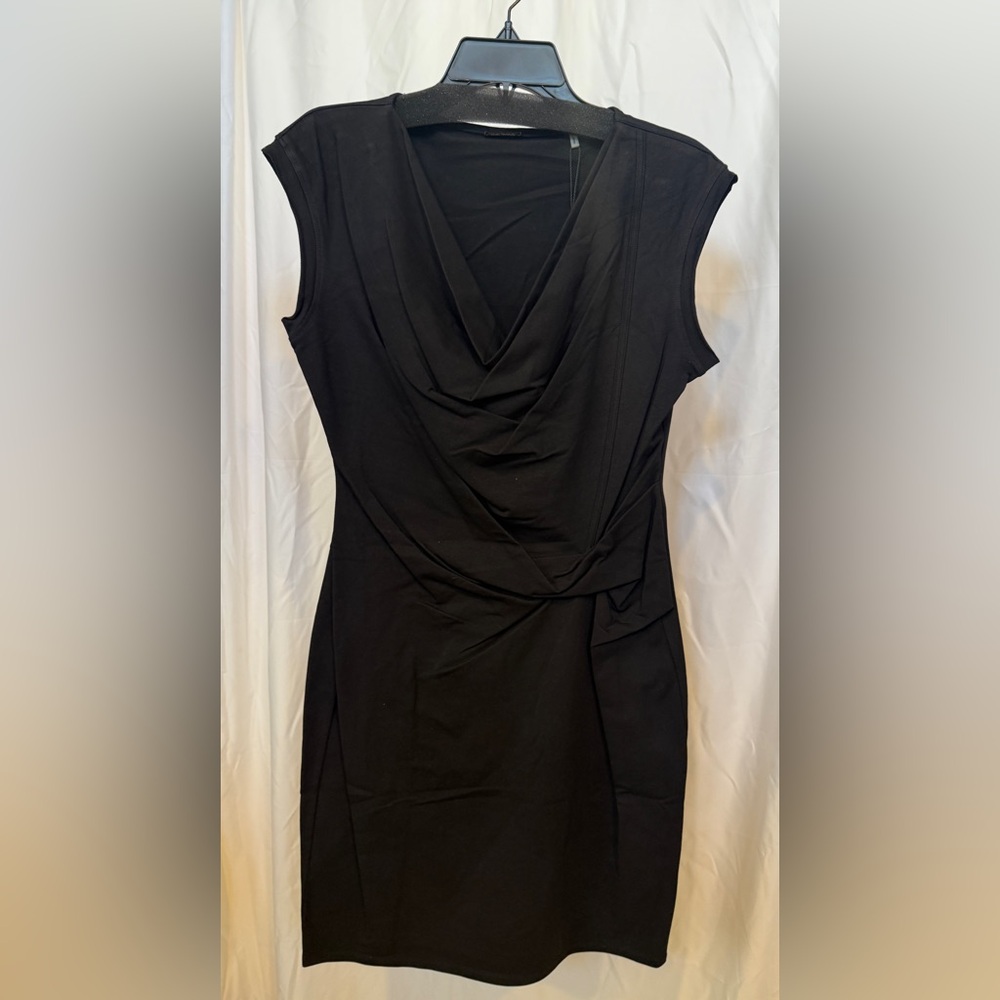 Elie Tahari Black Draped Mini Dress